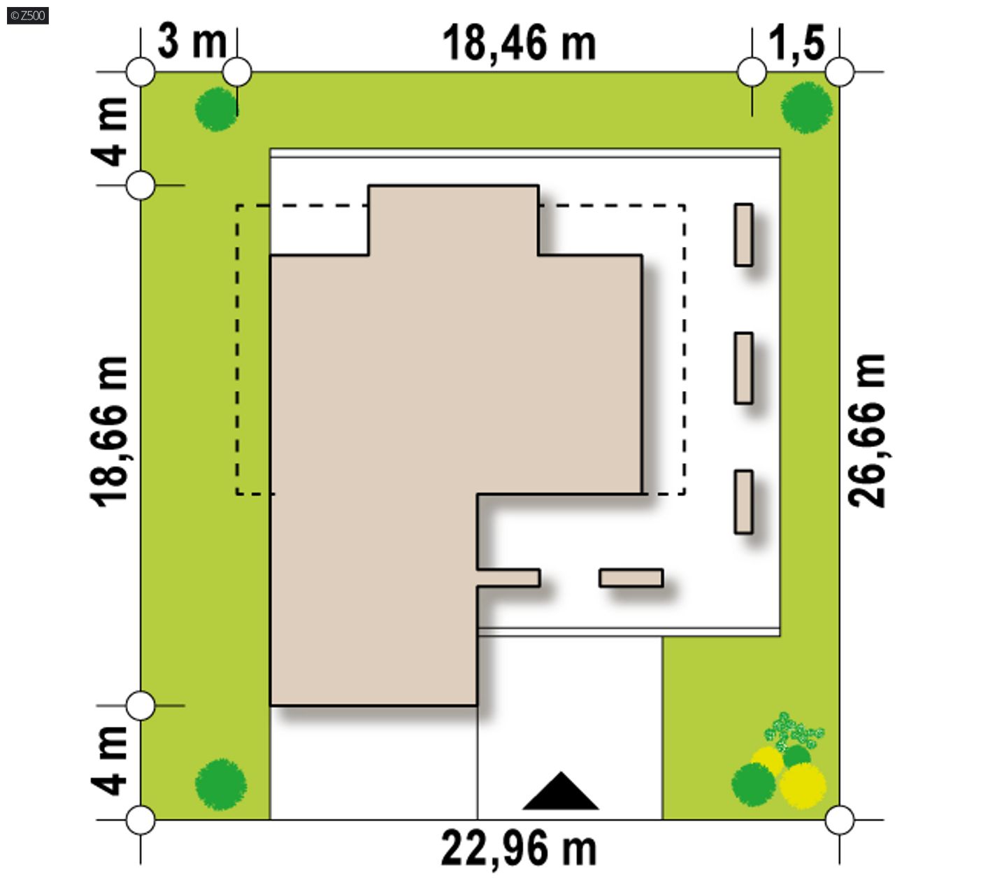 Gotowy projekt domu  - Nowoczesny dom piętrowy z antresolą, dużymi przeszkleniami oraz garażem.