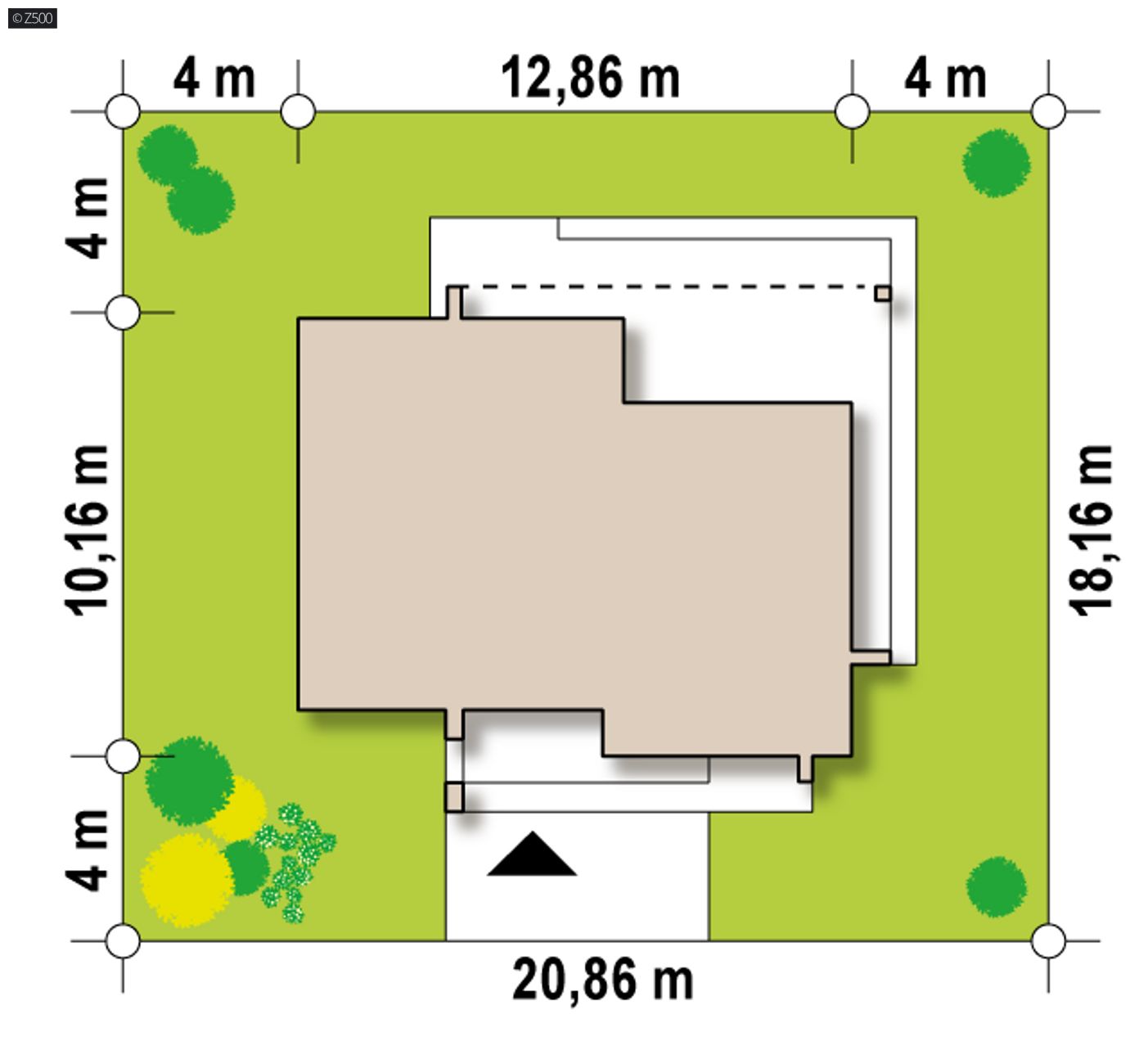 Gotowy projekt domu  - Nowoczesny dom parterowy z 2 sypialniami typu master
