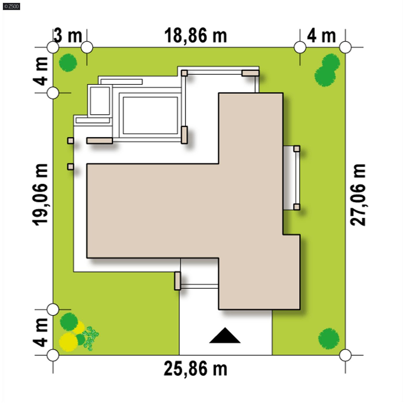 Gotowy projekt domu  - Nowoczesny dom parterowy z garażem dwustanowiskowym
