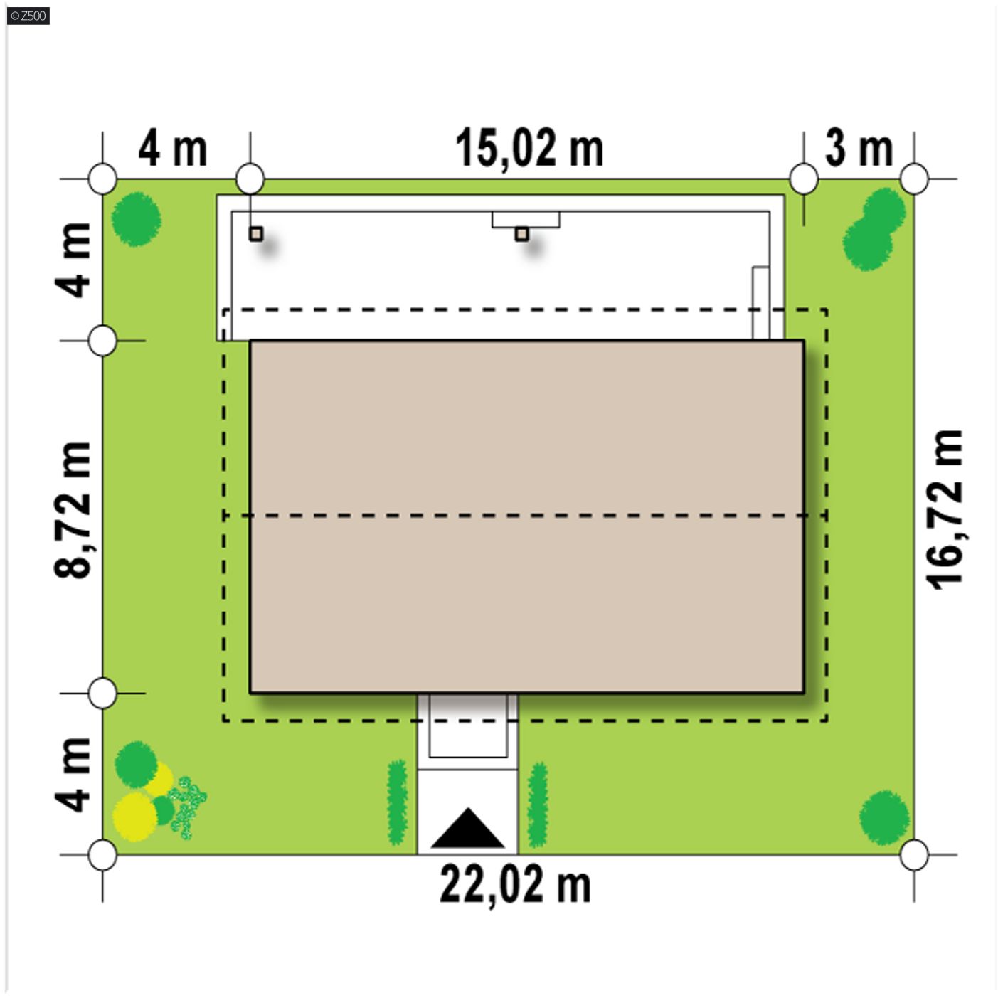 Home project  - Parterowy dom z 4 sypialniami w tech. drewnianej z dachem dwu-spadowym. 