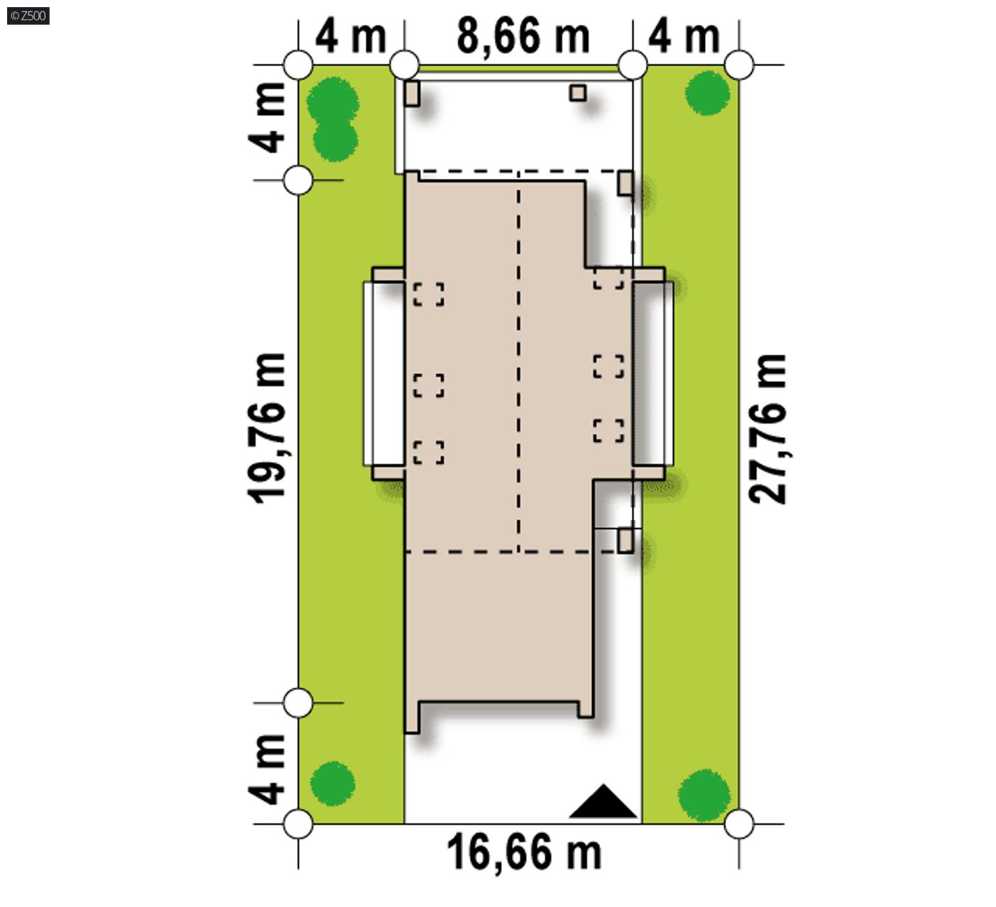 Gotowy projekt domu  - Wariant z poddaszem użytkowym.