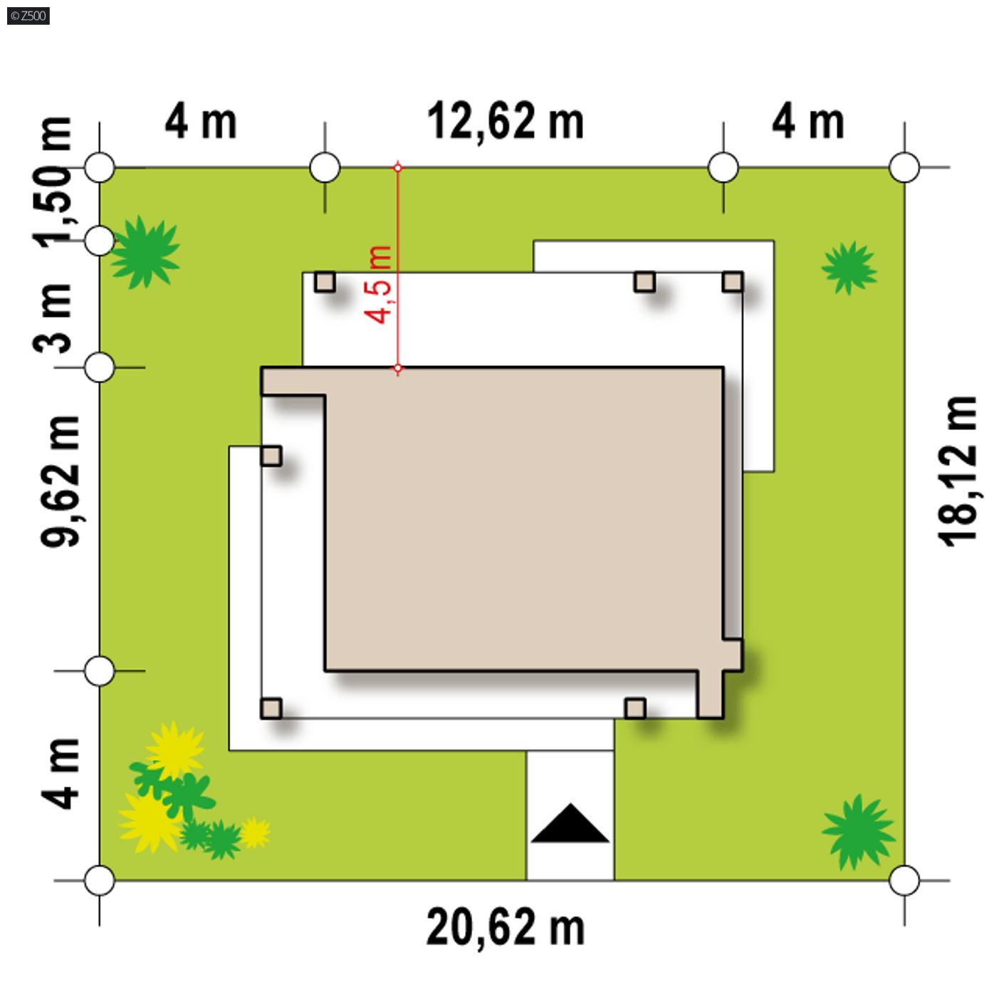 Gotowy projekt domu  - Nowoczesny dom parterowy w konstrukcji drewnianej do 100m2, z 3 sypialniami.