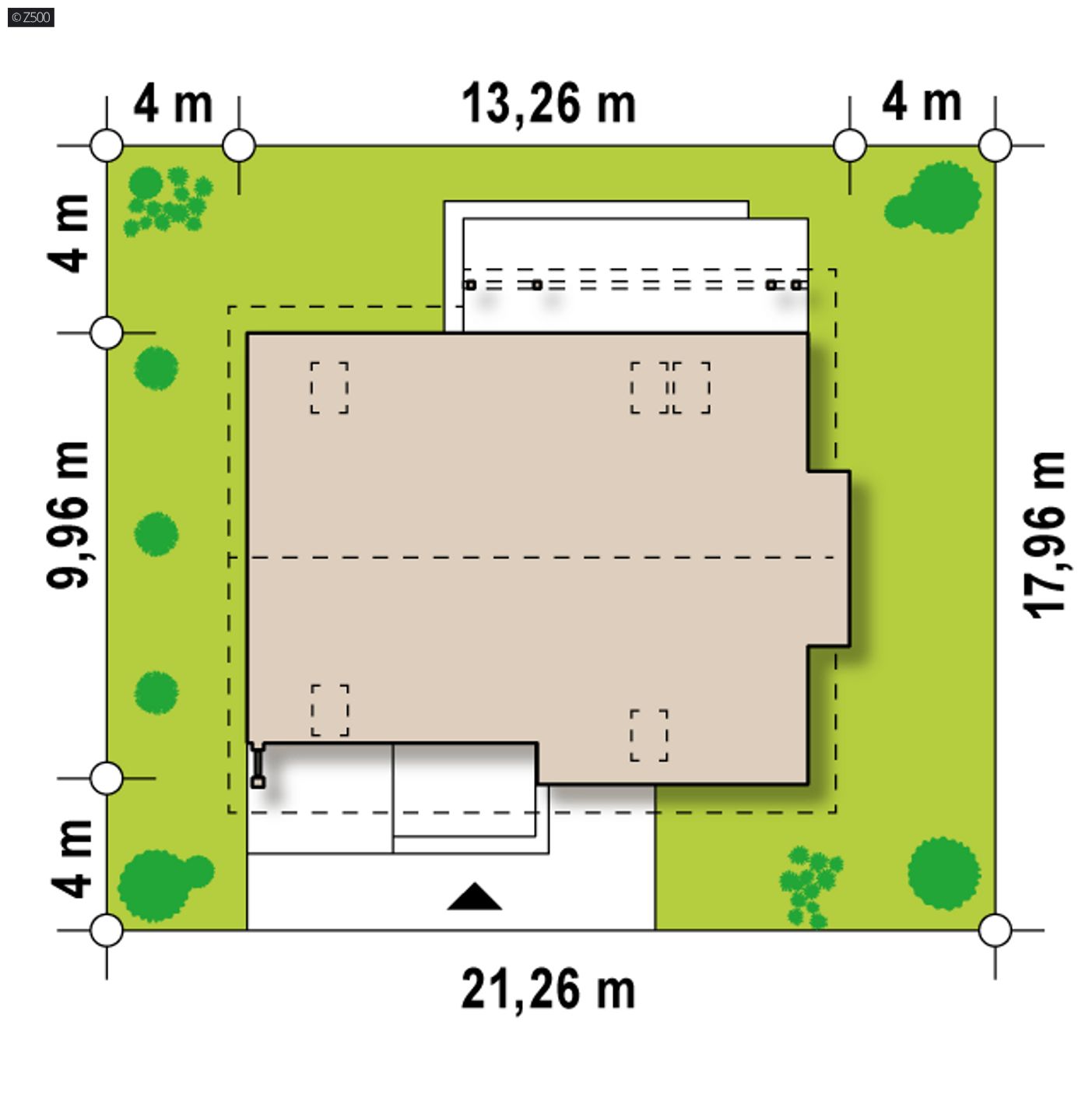 Gotowy projekt domu  - Kompaktowy dom z garażem i wykuszem, ekonomiczny w budowie. 
