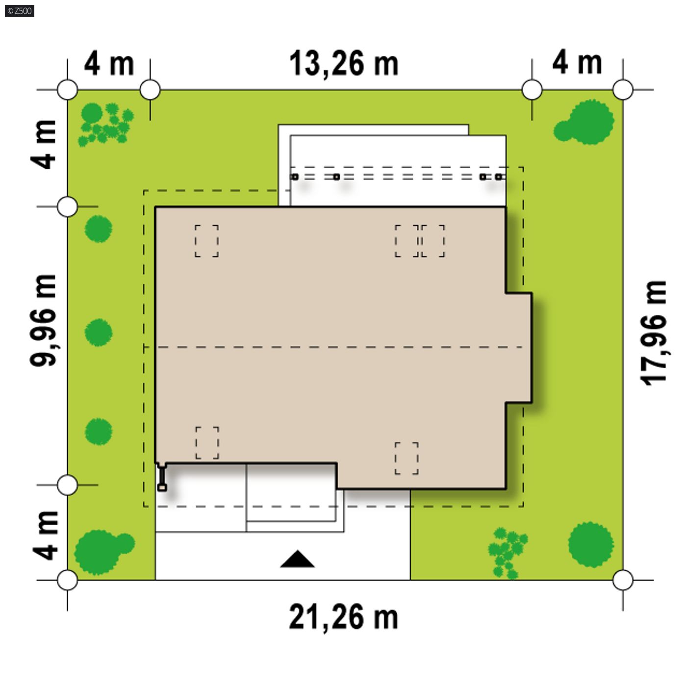 Gotowy projekt domu  - Kompaktowy dom z garażem i wykuszem, ekonomiczny w budowie. 