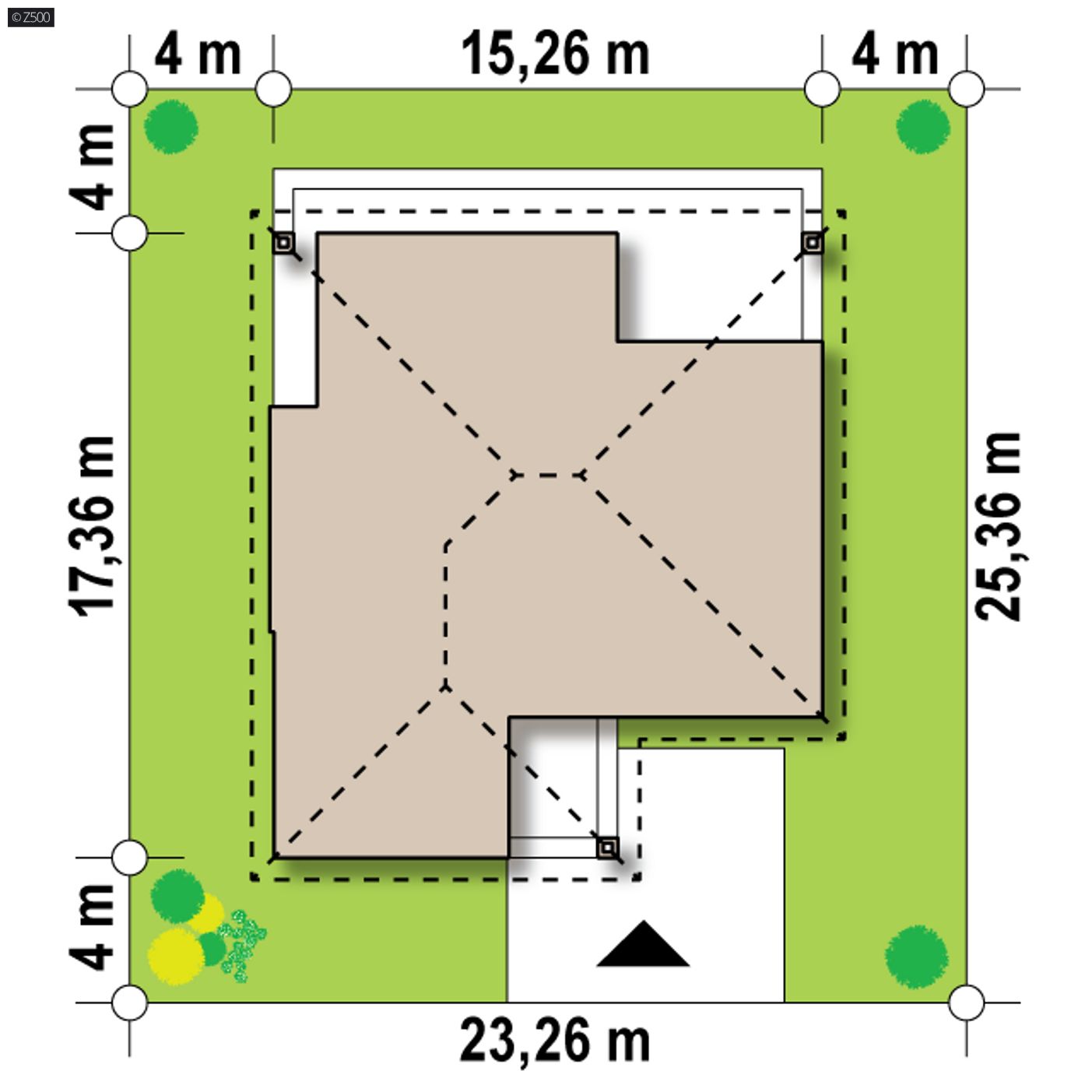Home project  - Dom parterowy z dachem wielospadowym, 4 sypialniami oraz garażem do 140m2
