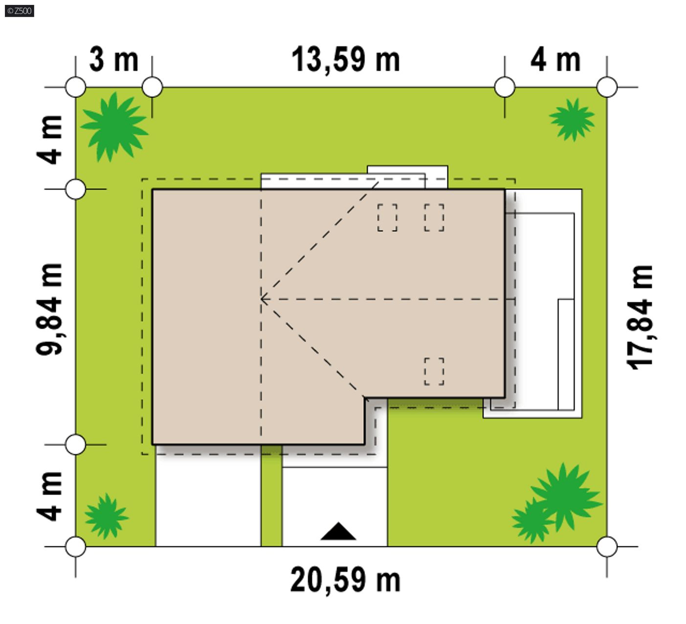 Home project  - Wygodnym dom z poddaszem, pokojem na parterze, garażem oraz dużym p.g.