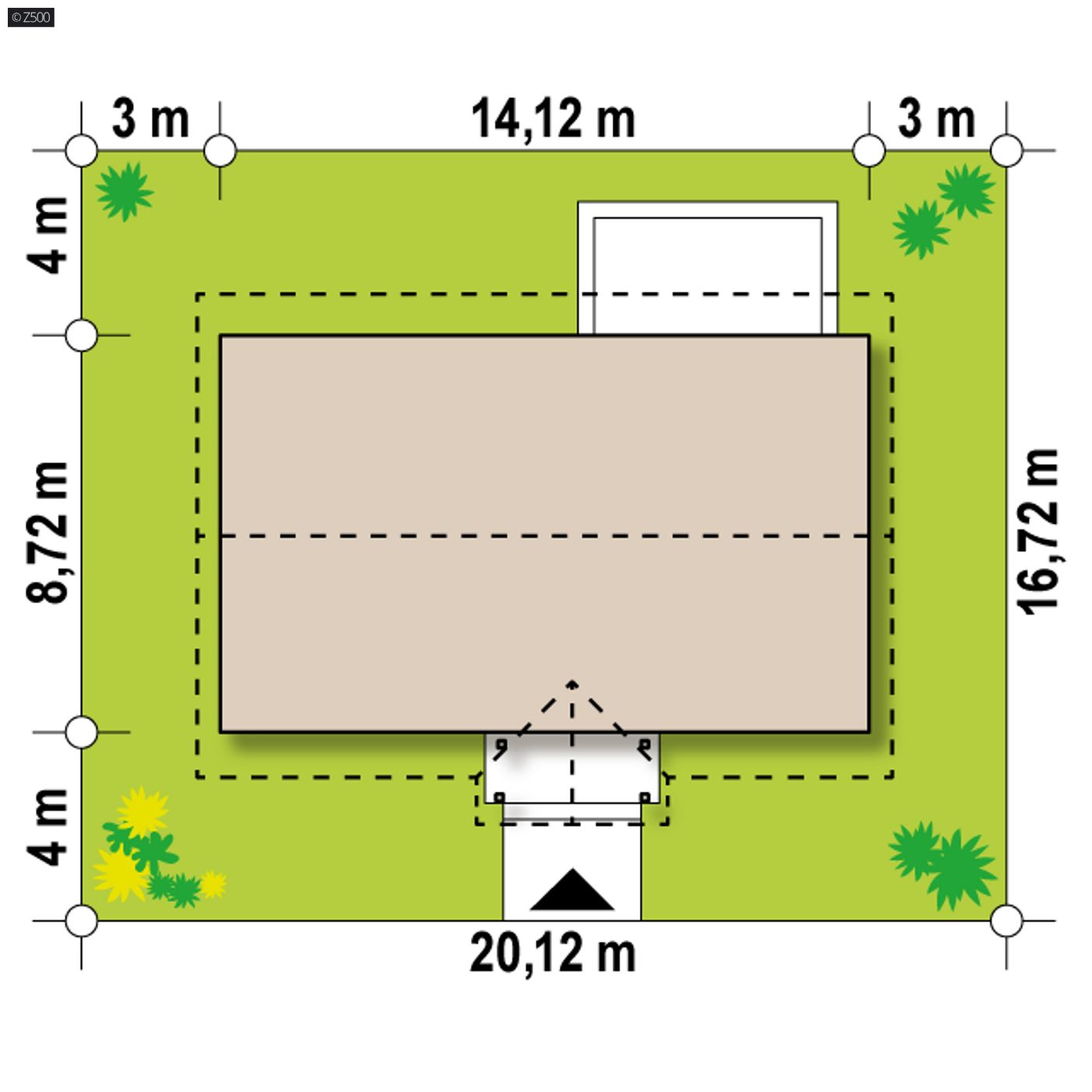 Gotowy projekt domu  - Dom drewniany jednorodzinny z dachem dwuspadowym.