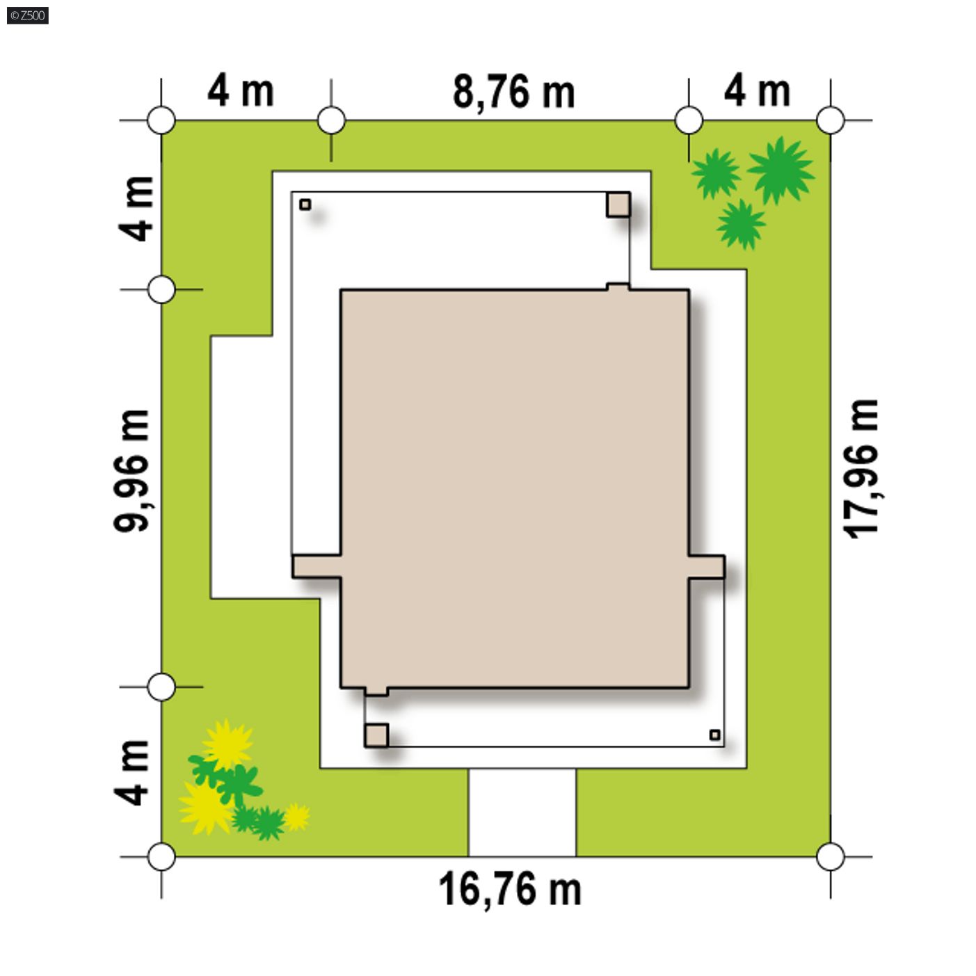 Gotowy projekt domu  - Prosty, piętrowy dom z płaskim dachem oraz pełnym piętrem o powierzchni 120m2.