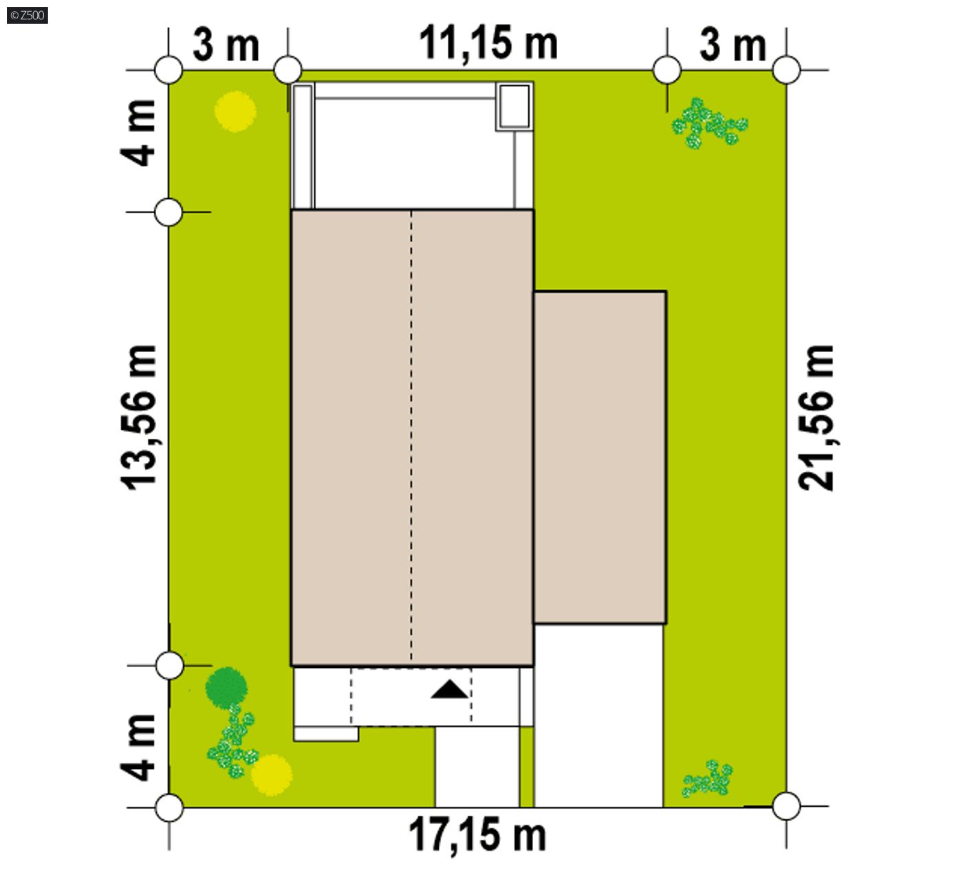 Home project  - Projekt domu w zabudowie bliźniaczej z dachem dwuspadowym i bocznym garażem