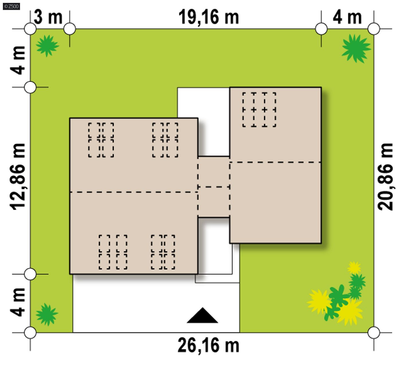 Home project  - Dom typu"stodoła" z dużymi przeszkleniami, gabinetem oraz garażem na 3 samochody