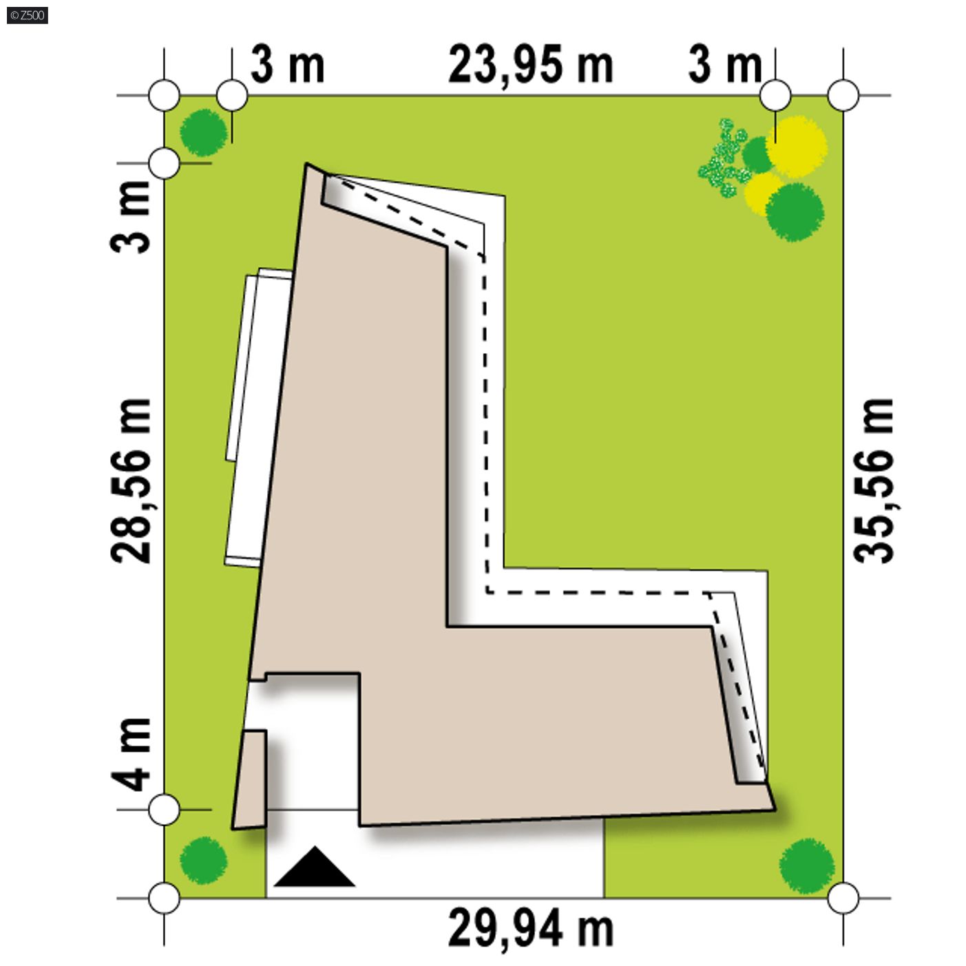 Home project  - Parterowy dom jednorodzinny z garażem dwustanowiskowym i tarasem.