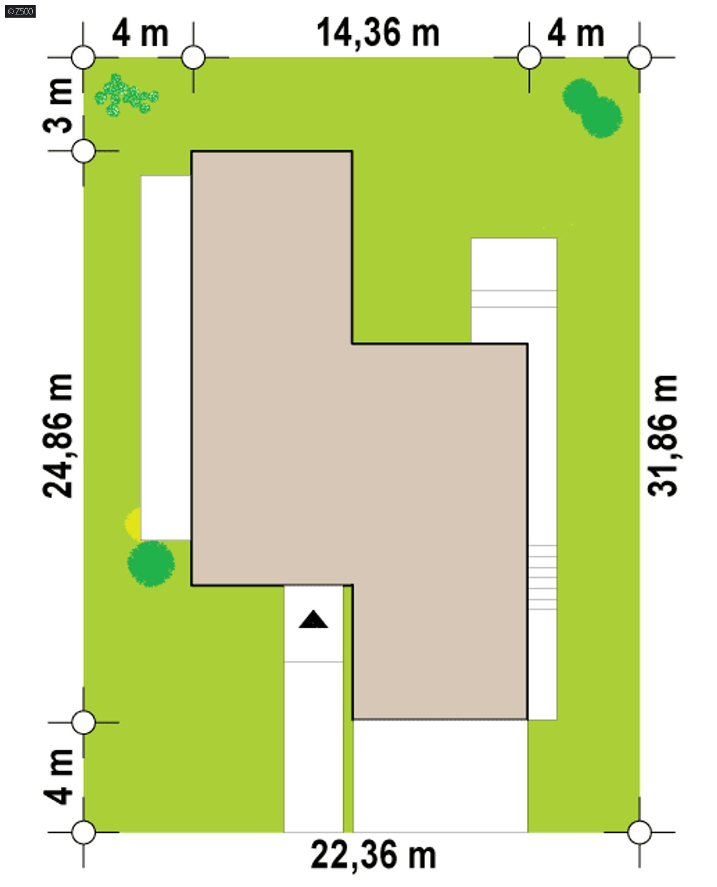 Home project  - A modern one-story house with a glass garage visible from the living room
