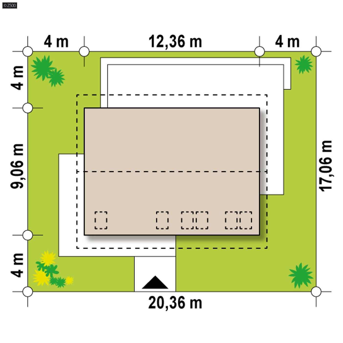 Gotowy projekt domu  - Dom z poddaszem użytkowym, dach dwuspadowy, pokój na parterze