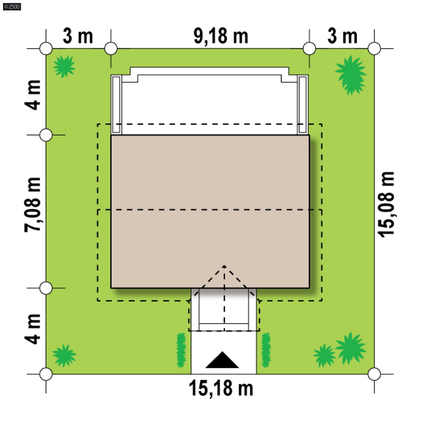 Home project  - Mały dom parterowy z dachem dwuspadowym. Tani w budowie i użytkowaniu.