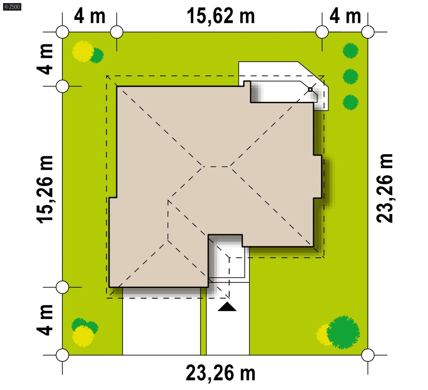 Home project  - Projekt domu parterowego z gabinetem z dostępem z zewnątrz.