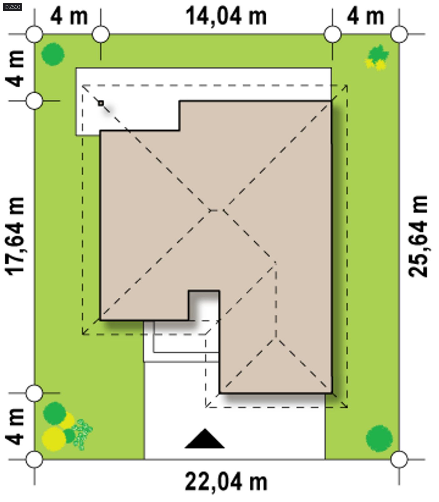 Home project  - Wersja projektu Z96 z zadaszonym tarasem oraz zmienionym obrysem dachu.