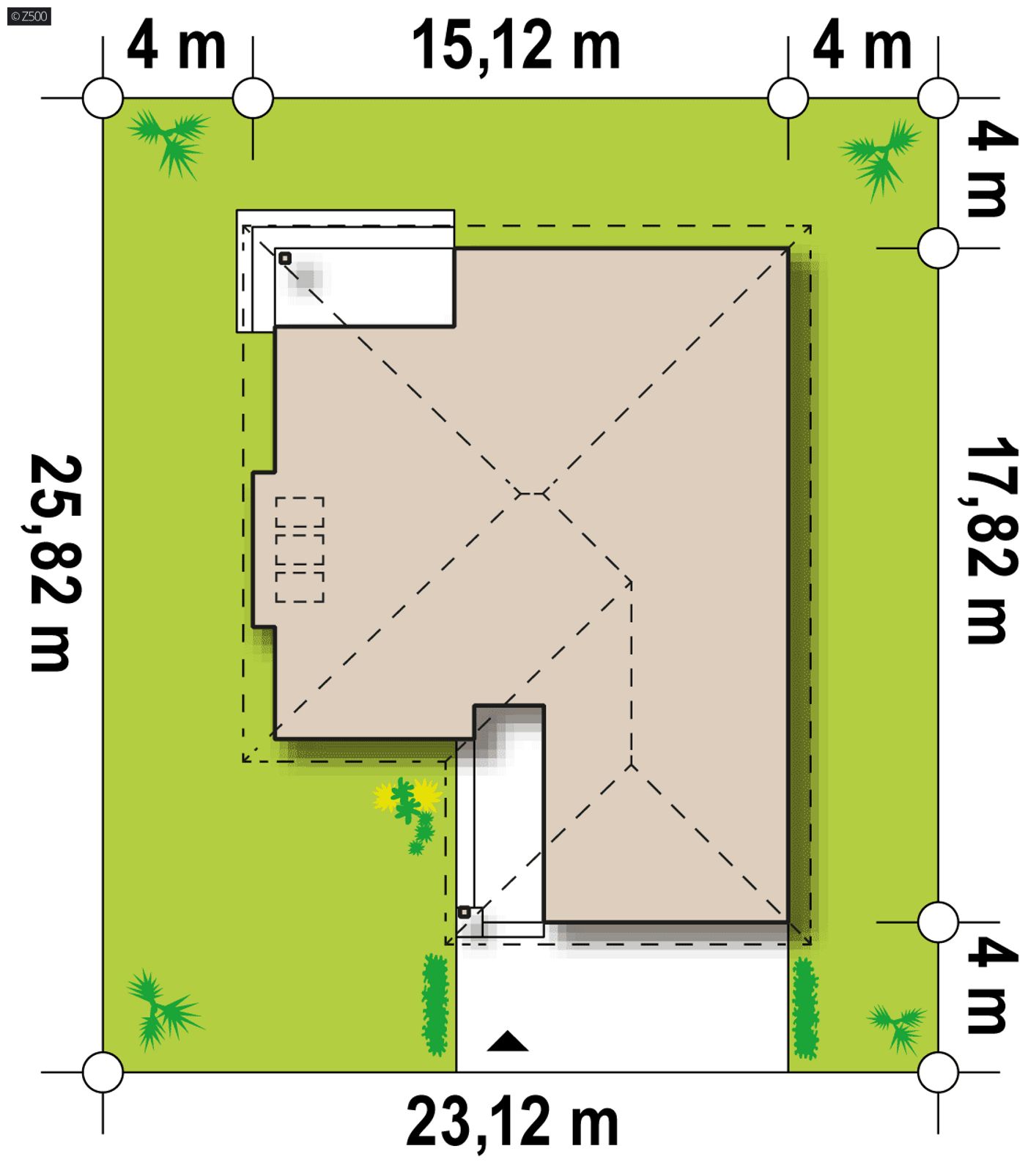 Home project  - powiększony dom o 1m w części salonowej oraz w odbiciu lustrzanym