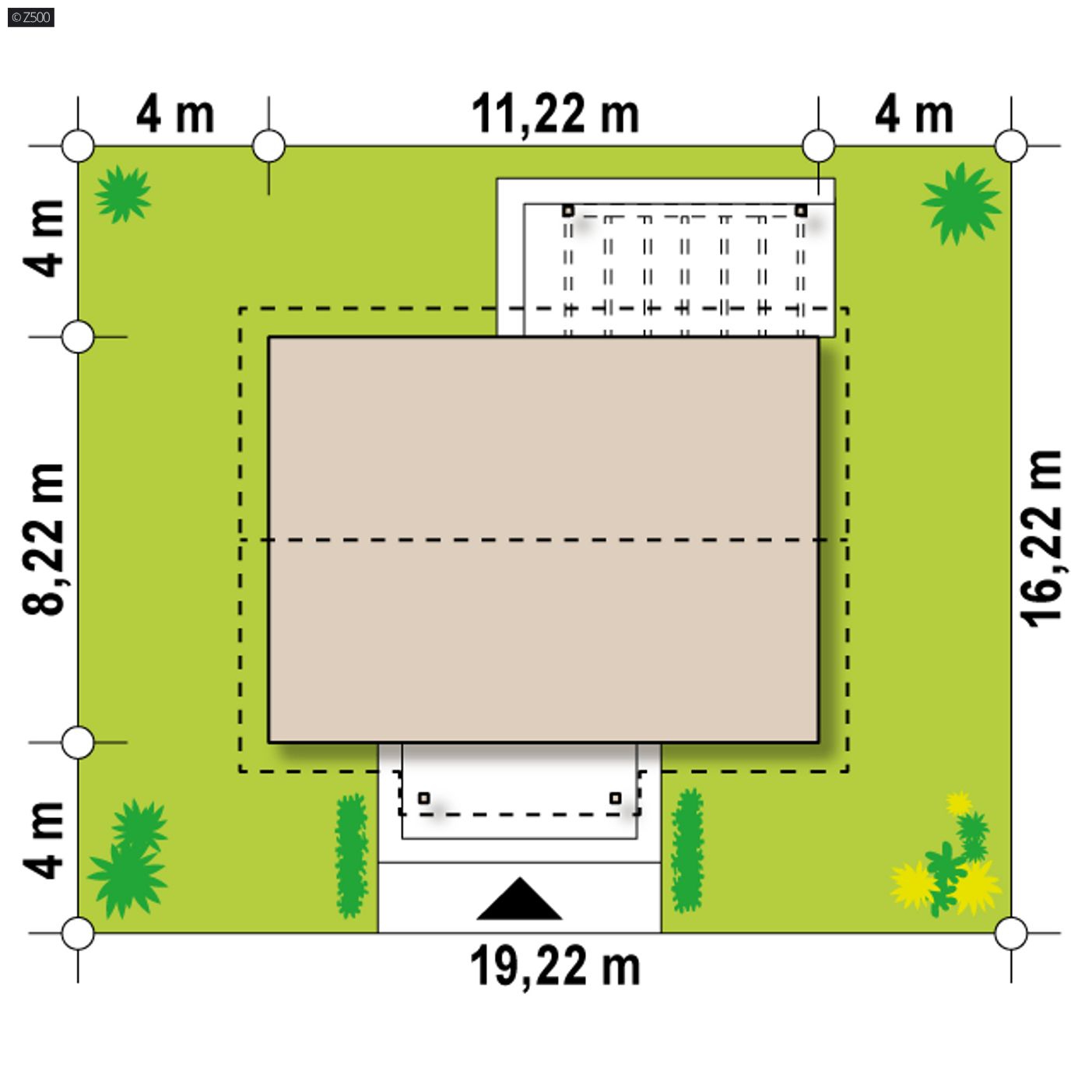 Gotowy projekt domu  - Parterowy dom z dwuspadowym dachem, tani w budowie i eksploatacji.