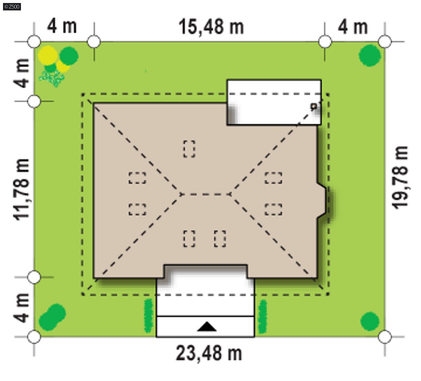 Gotowy projekt domu  - z kątem nachylenia dachu 30* i poddaszem