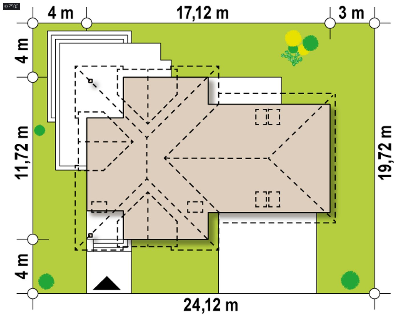 Home project  - Wersja projektu Z284 z garażem dwustanowiskowym z prawej strony.