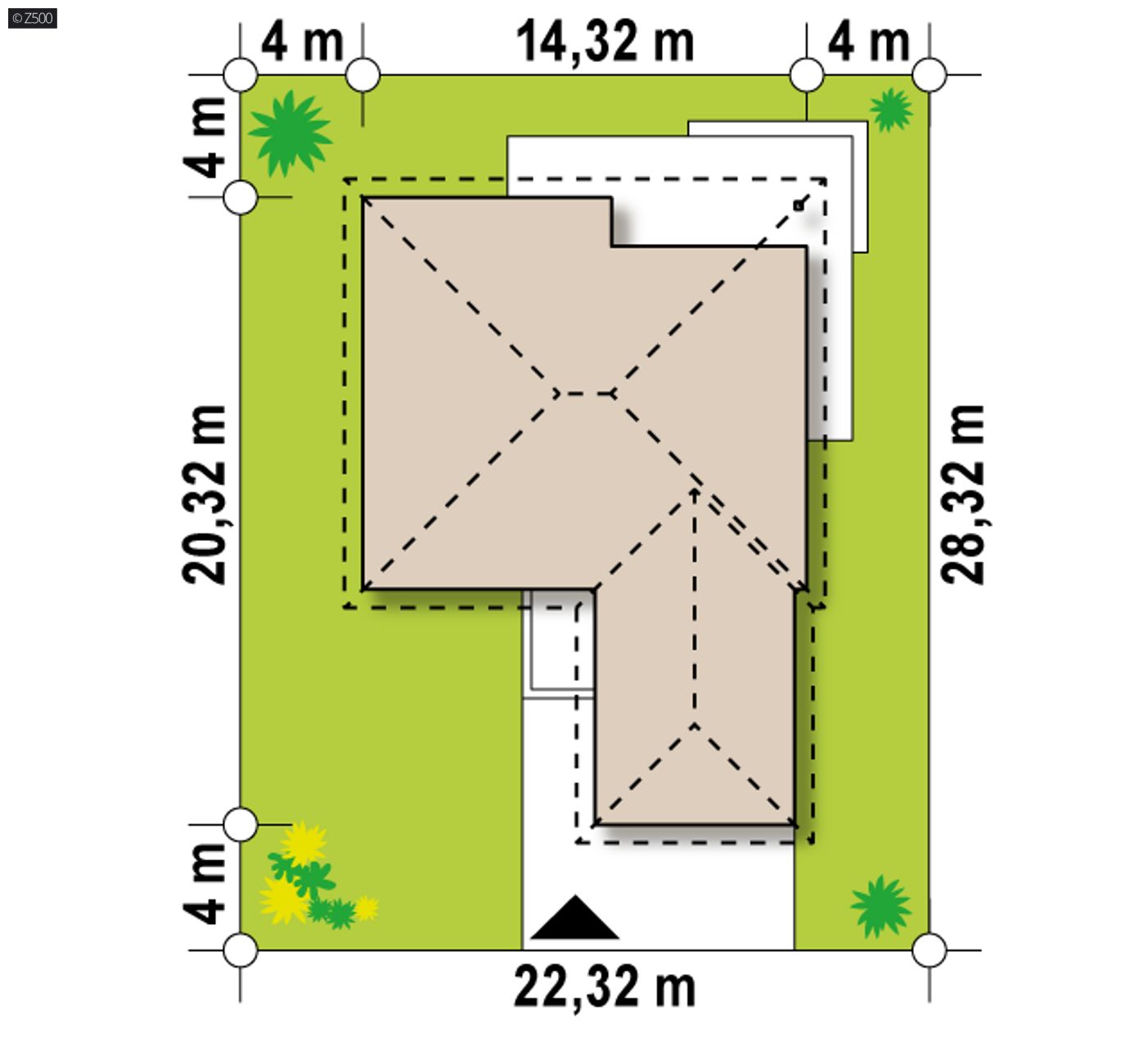Home project  - Funkcjonalny parterowy dom z dużym salonem i garażem dwustanowiskowym.