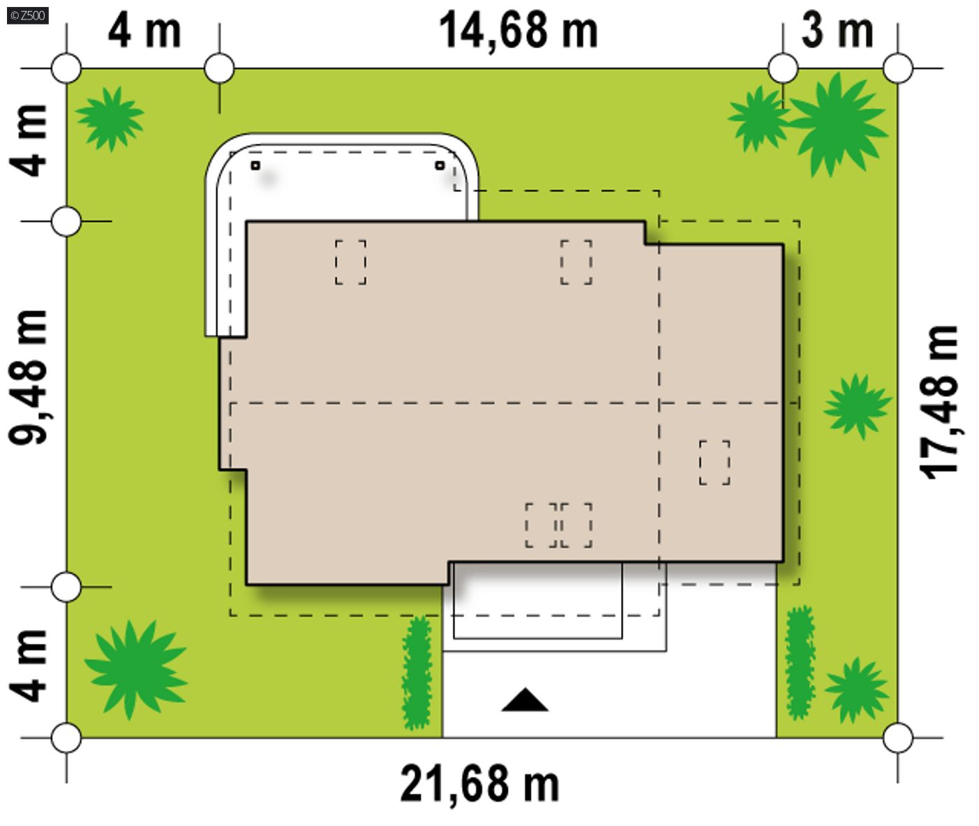 Gotowy projekt domu  - Łatwy w budowie projekt domu z poddaszem, dwuspadowym dachem oraz garażem i p.g.