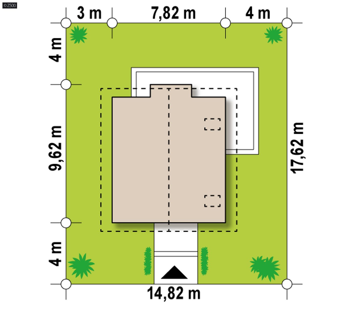 Gotowy projekt domu  - Prosty, tani w budowie dom z trzema sypialniami na poddaszu oraz dużym PG.