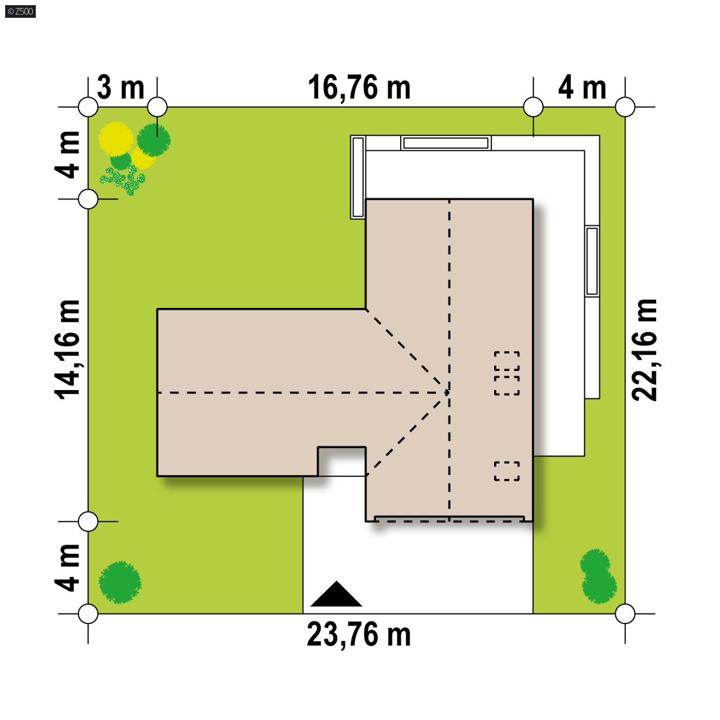 Gotowy projekt domu  - Dom z poddaszem użytkowym i garażem 2 stanowiskowym
