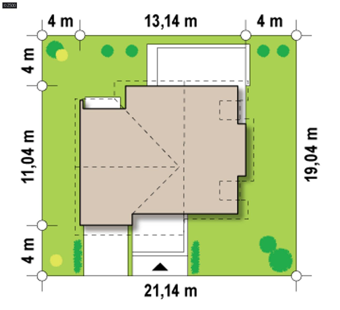 Home project  - Współczesny projekt domu z poddaszem, pokojem na parterze i garażem od frontu.