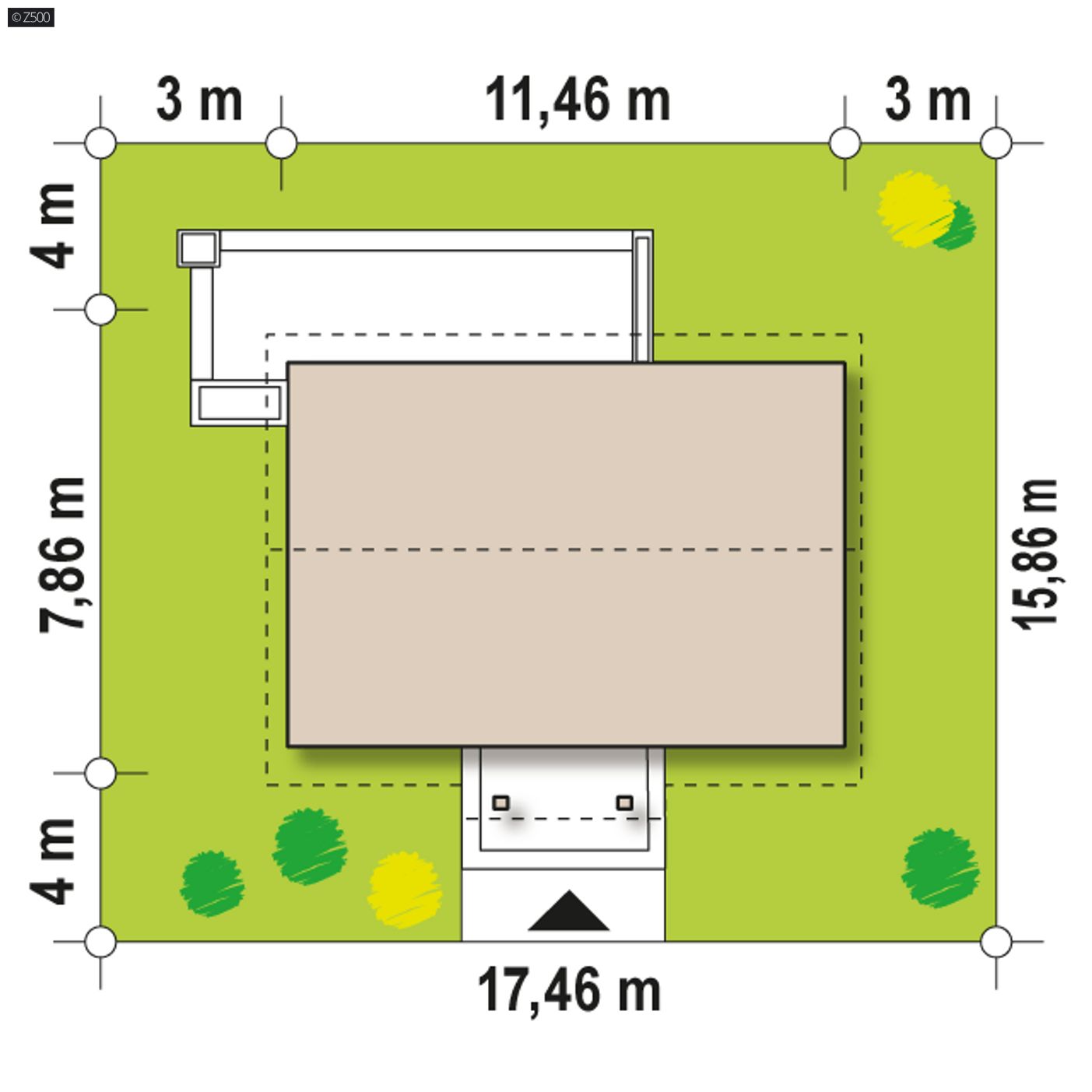 Gotowy projekt domu  - Dom z dachem dwuspadowym, łatwy w budowie.