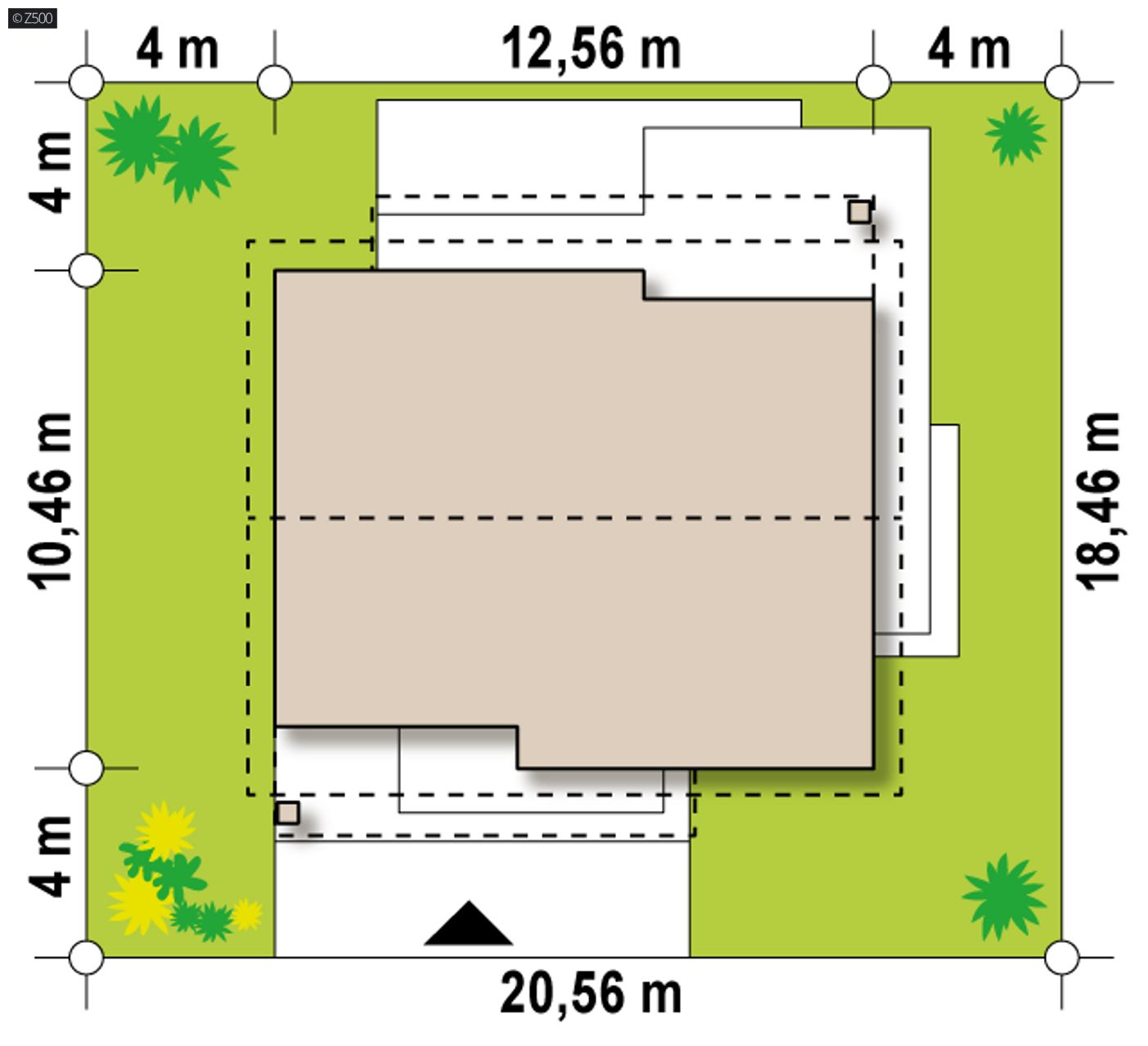 Home project  - Dom parterowy o powierzchni 90m2 z 3 sypialniami i dachem 2-spadowym.