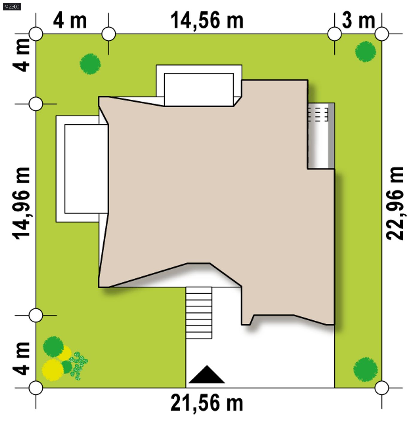 Gotowy projekt domu  - Dom jednorodzinny z garażem jednostanowiskowym.
