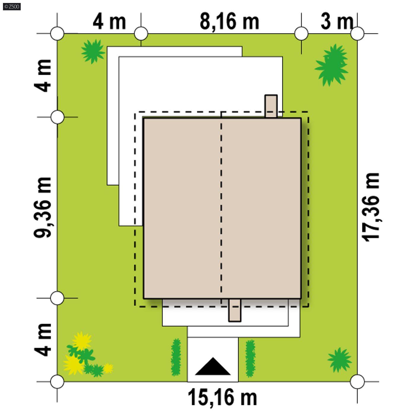 Gotowy projekt domu  - Dom na wąską działkę z dachem 2-spadowym, pełnym piętrem i gabinetem w parterze.
