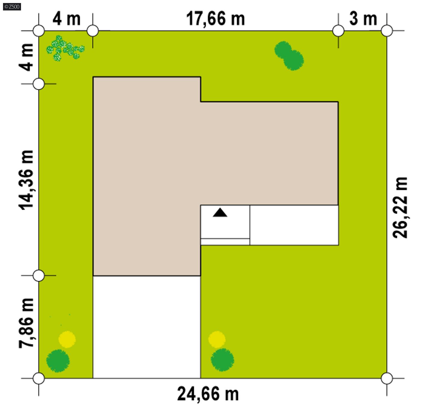 Gotowy projekt domu  - Nowoczesny dom z salonem usytuowanym od frontu i z garażem podziemnym
