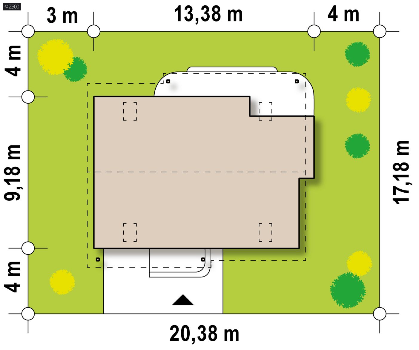 Home project  - Ekonomiczny dom z dwuspadowym dachem, przestronną częścią dzienną i garażem.