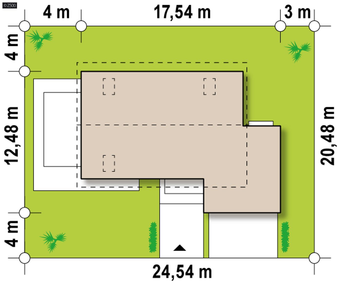 Home project  - Komfortowy dom z poddaszem, garażem od frontu, także na działkę z wjazdem od południa.