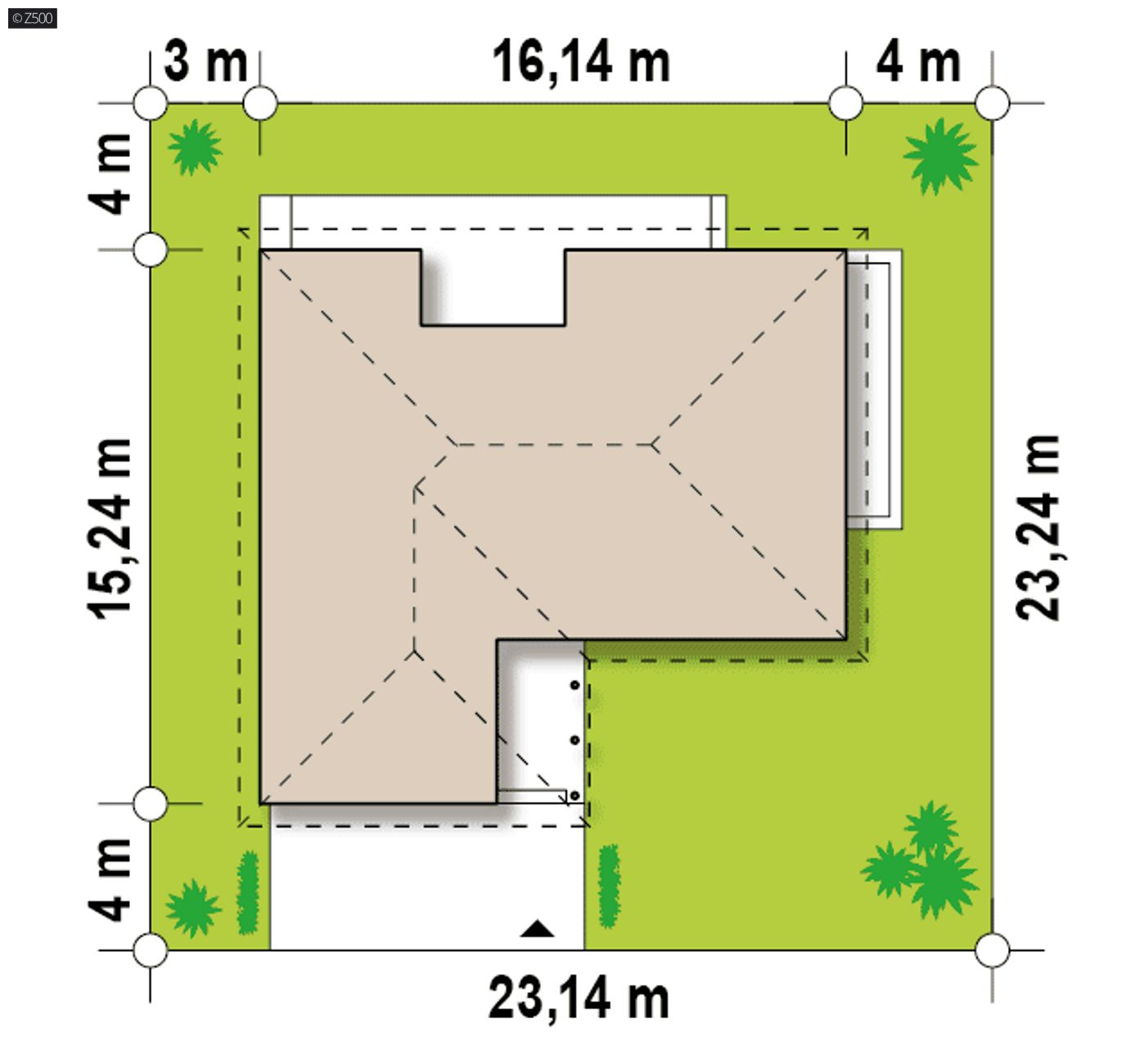 Home project  - Parterowy, wygodny dom jednorodzinny, z zadaszonym tarasem i garażem na dwa auta.