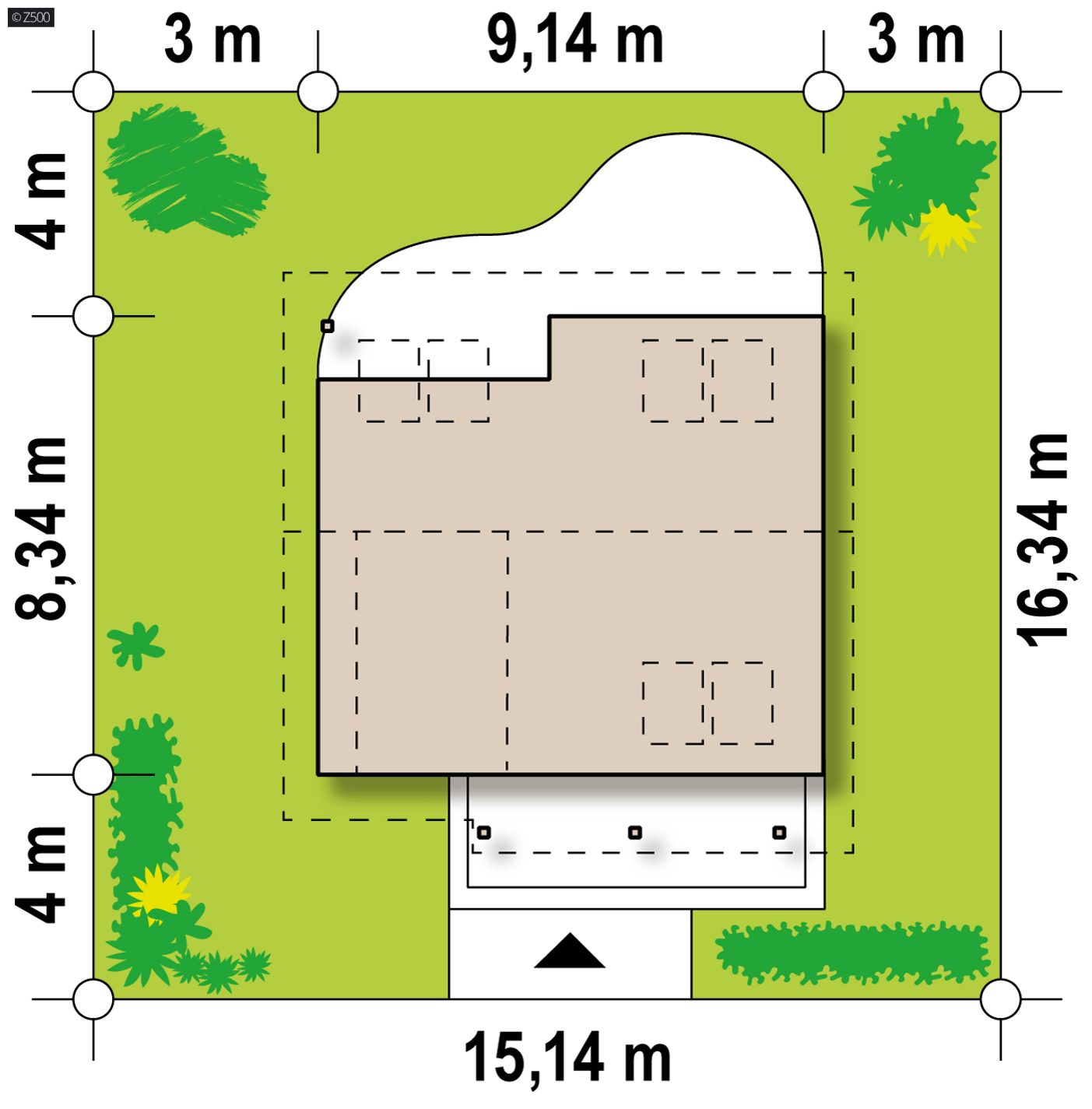 Home project  - Mały, funkcjonalny dom z dachem dwuspadowym i przestronnym salonem.