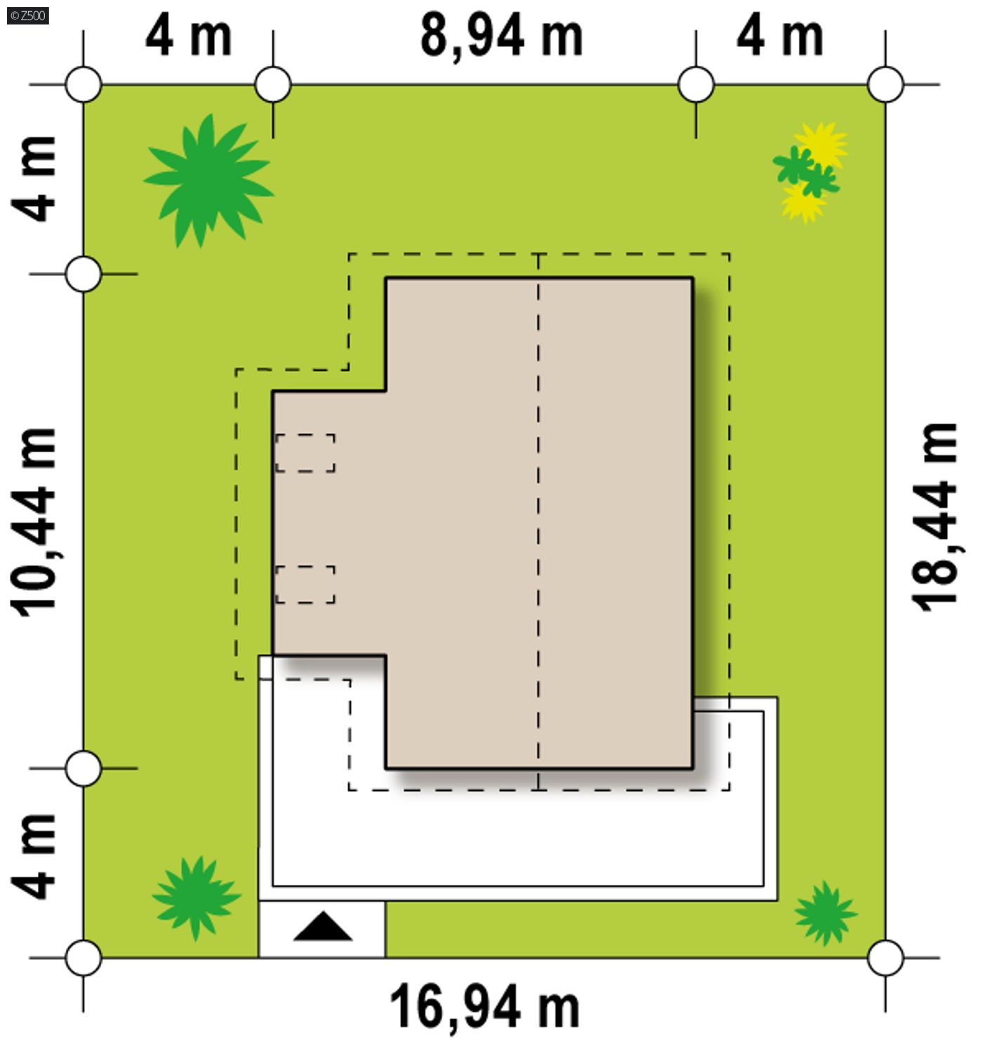 Home project  - Projekt domu na wąską działkę z dużymi przeszkleniami w stylu skandynawskim.