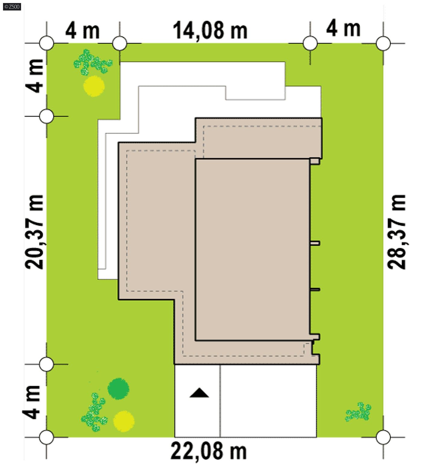 Gotowy projekt domu  - Nowoczesny bliźniak dwurodzinny z płaskim dachem oraz garażem dwustanowiskowym.