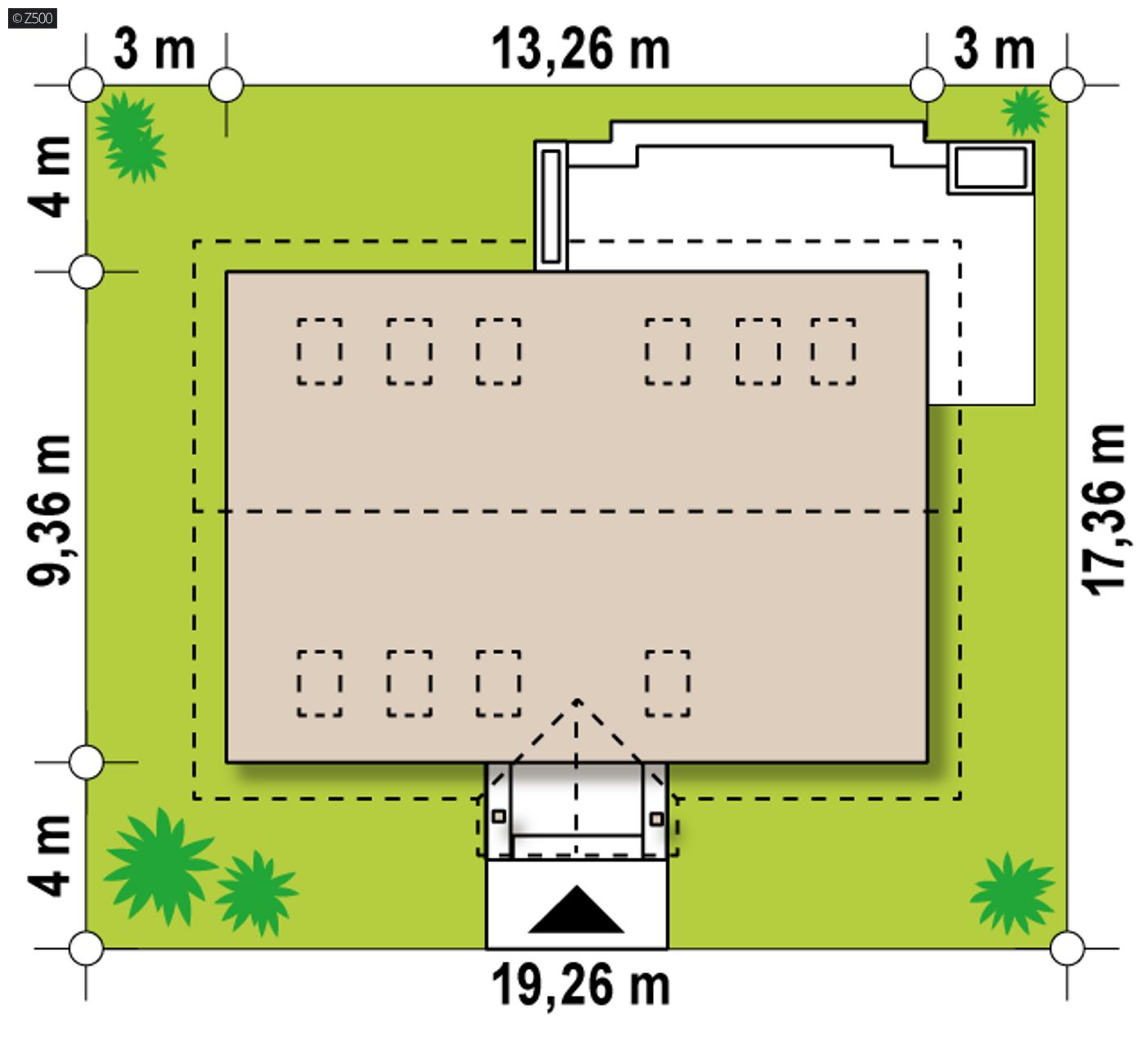 Gotowy projekt domu  - Projekt z poddaszem i dachem o nachyleniu 40st.