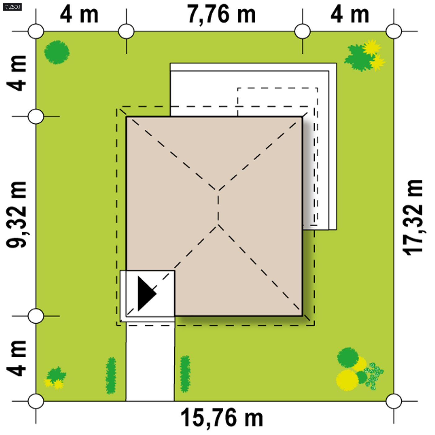 Home project  - Prosty, piętrowy dom na planie kwadratu z kopertowym dachem oraz 3 sypialniami.