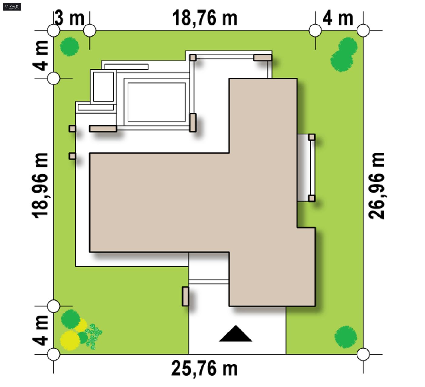 Gotowy projekt domu  - Dom parterowy z dachem kopertowym oraz garażem dwustanowiskowym.