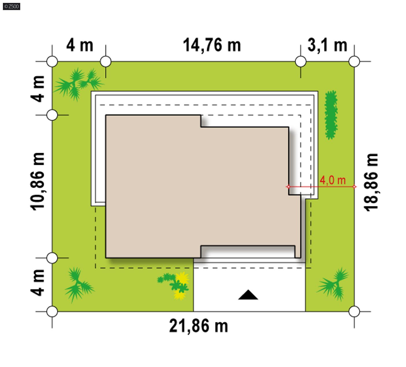 Gotowy projekt domu  - Dom z dachem czterospadowym, funkcjonalne wnętrze z dużym, jasnym salonem.