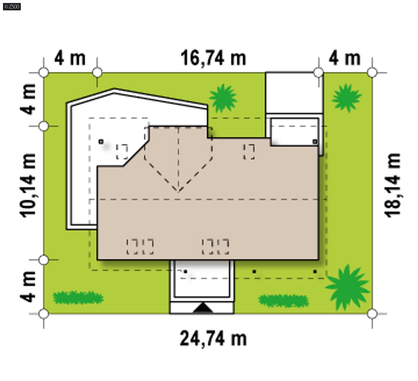 Home project  - Kompaktowy dom z poddaszem, gabinetem od frontu, dużym salonem oraz garażem.
