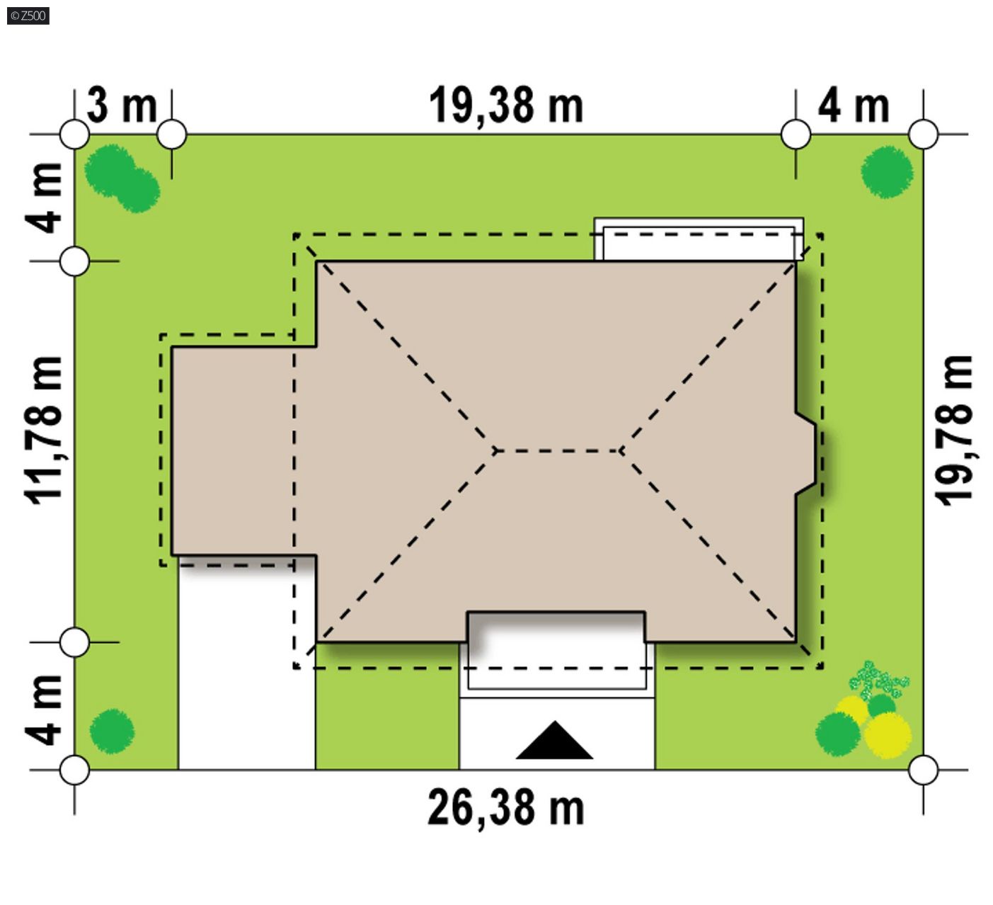 Namo projektas  - Su garažu kairėje, be pasažo