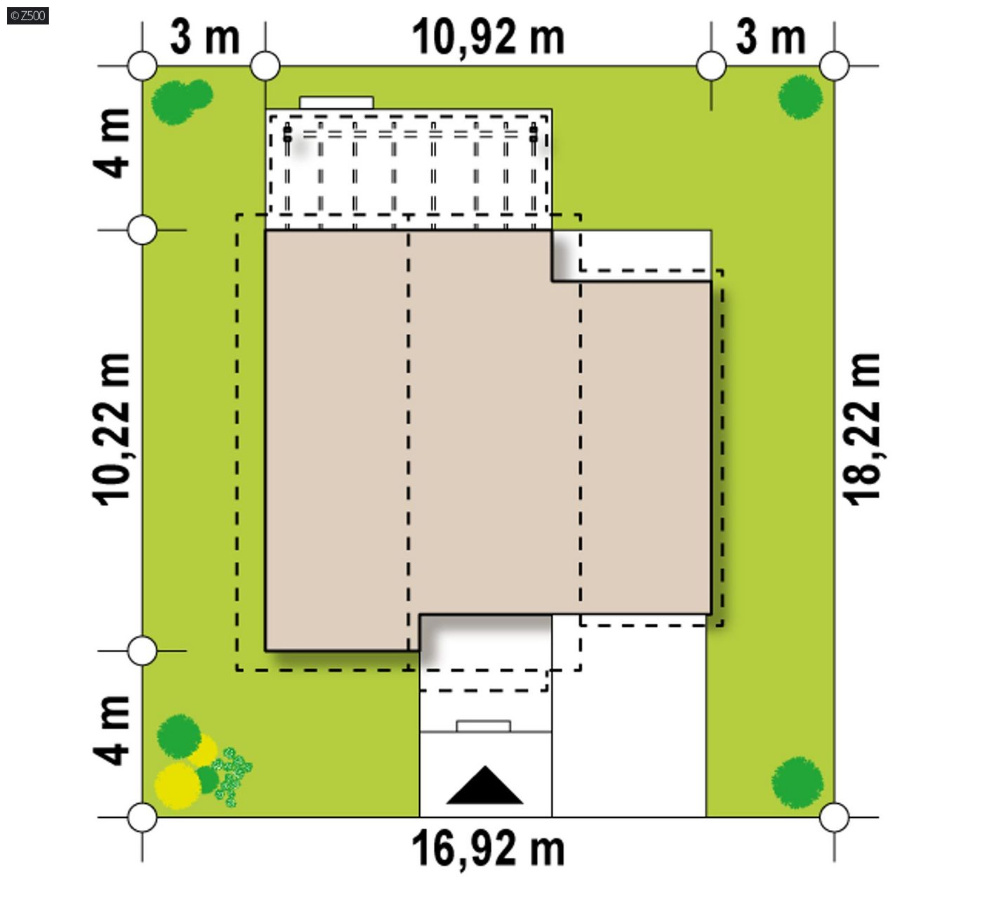 Namo projektas  - Medinis karkasas, garažas dešinėje