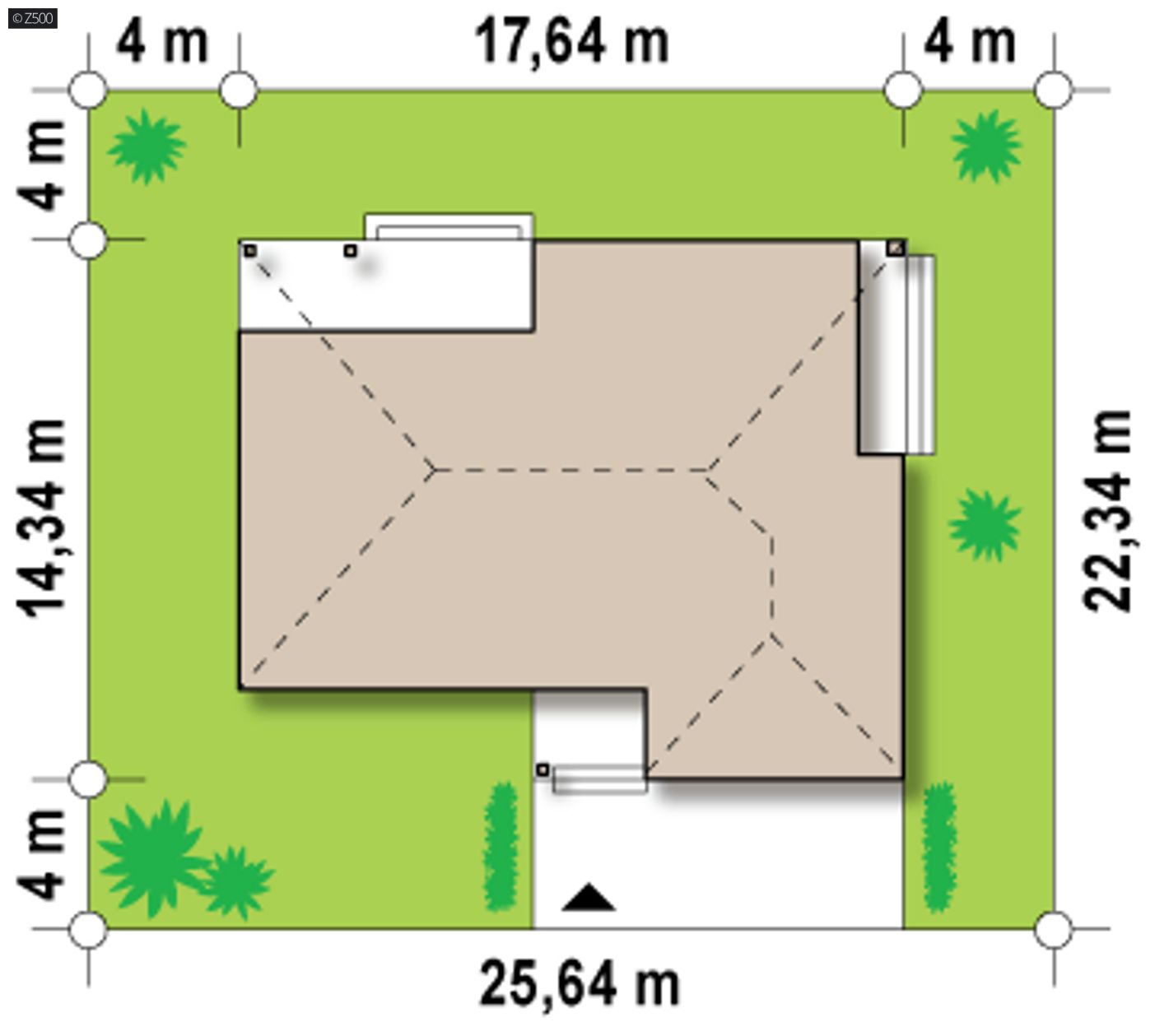 Home project  - Dom parterowy z 3 sypialniami, przestronnym salonem z garażem dwustanowiskowym.
