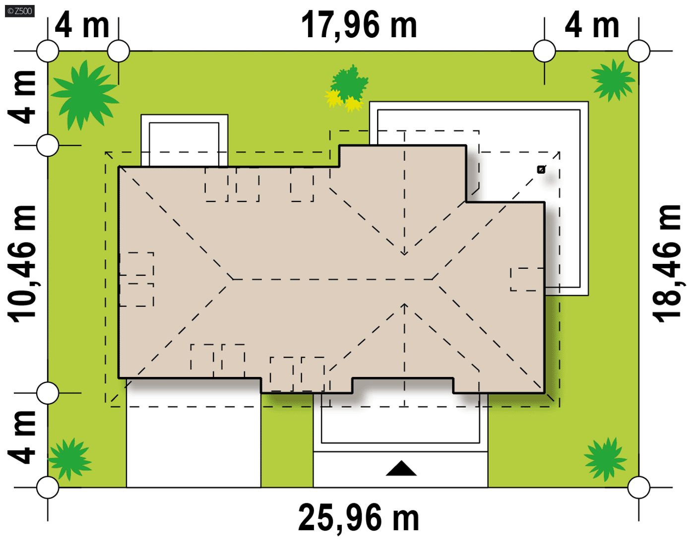 Home project  - Funkcjonalny dom z poddaszem, dachem kopertowym, gabinetem od frontu i garażem.