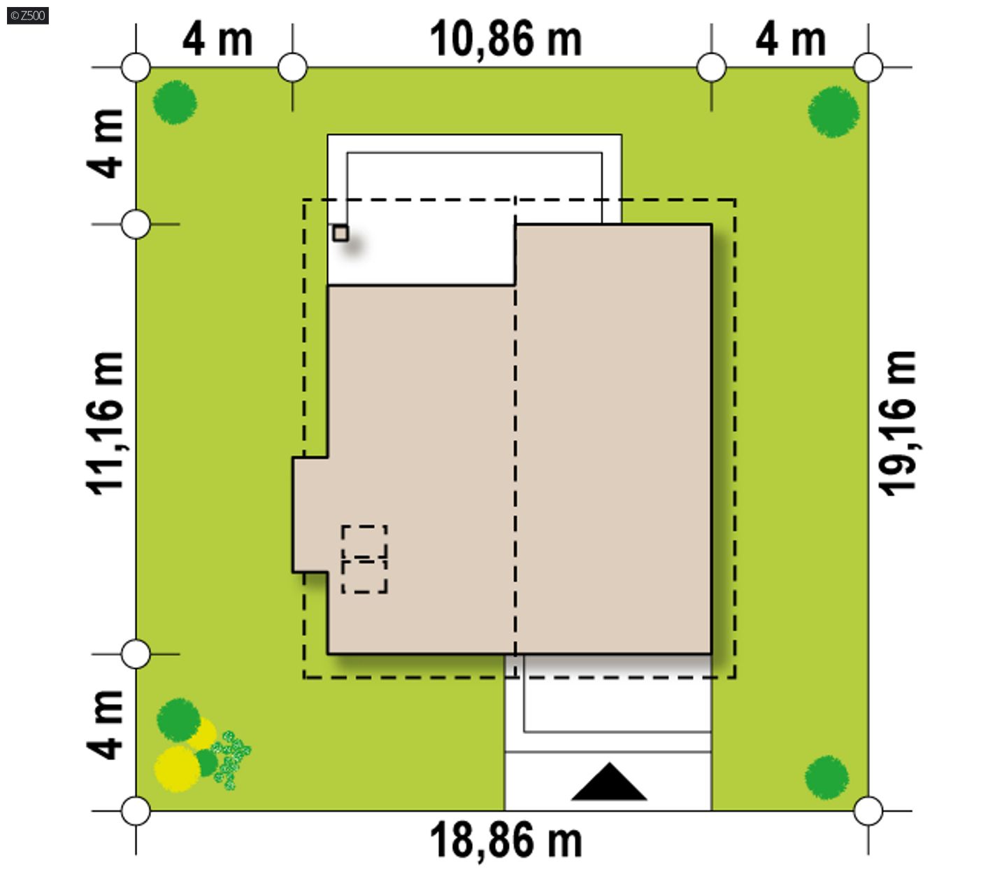 Gotowy projekt domu  - Zgrabny dom z wykuszem i czterema komfortowymi sypialniami.